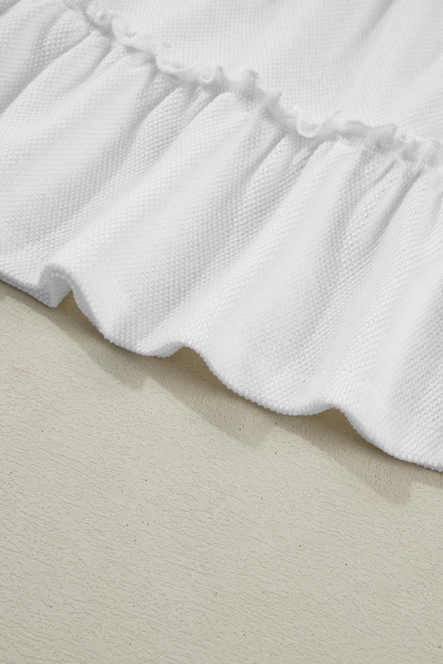 Solid Frilled Ruffle Tiered Tank Top