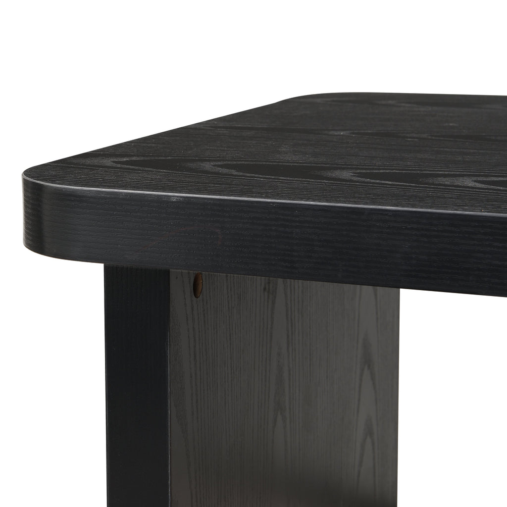 47.24*23.62 inch and 35.43*31.49 inch Rectangle Wood Detachable Coffee Table, Single L Shape Farmhouse Coffee Table for Dining Room, Garden, black