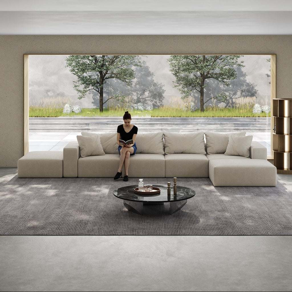 Oversized sponge cloud sofa,Modern Upholstered Sectional Sofa Couch Set,Modular 162' L Shaped Sectional Living Room Sofa Set With 6 Pillows,Free Combination Sofa Couch for Living Room,Bedroom