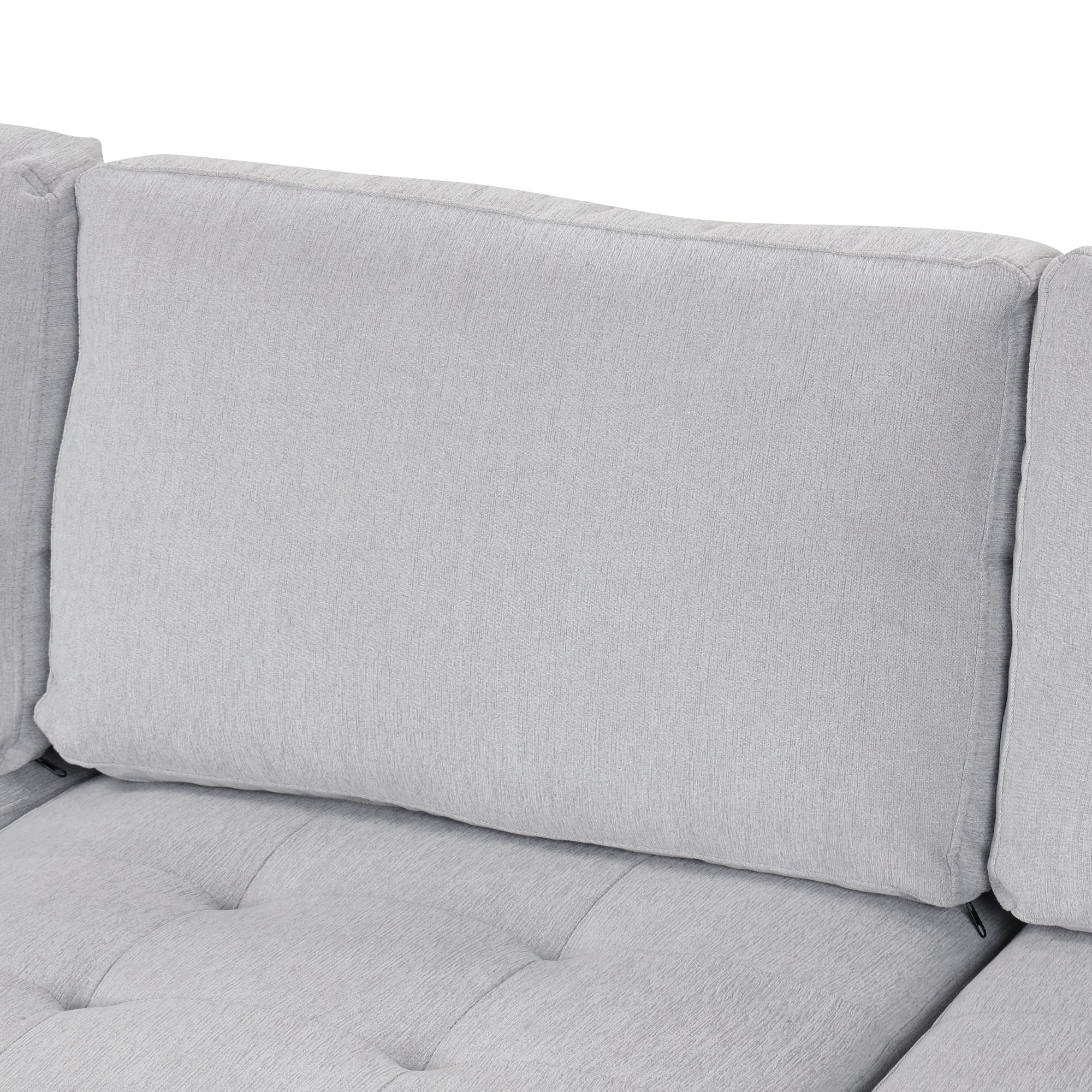 U_Style Sectional Sleeper Sofa with Pull-out Bed and Lounge Chair, USB and Type-C Interfaces, Suitable for Living Room, Office, and Spacious Spaces
