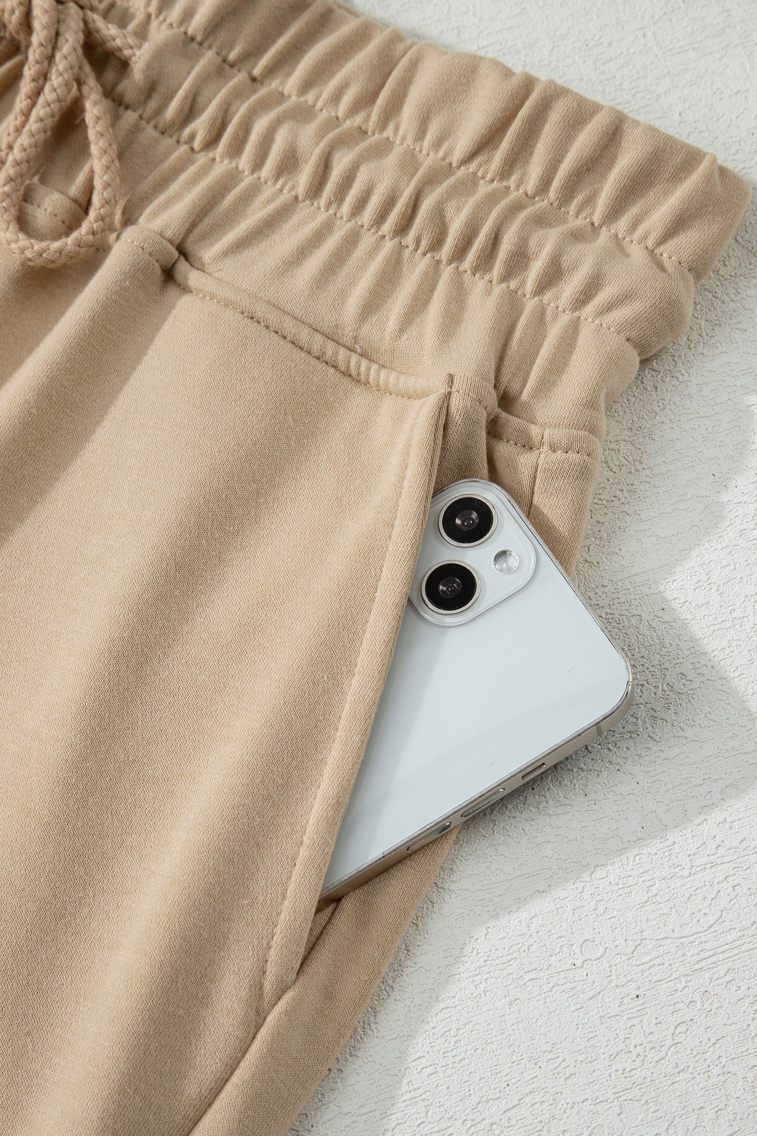 Solid Tee & Wide Leg Raw Hem Pants Set