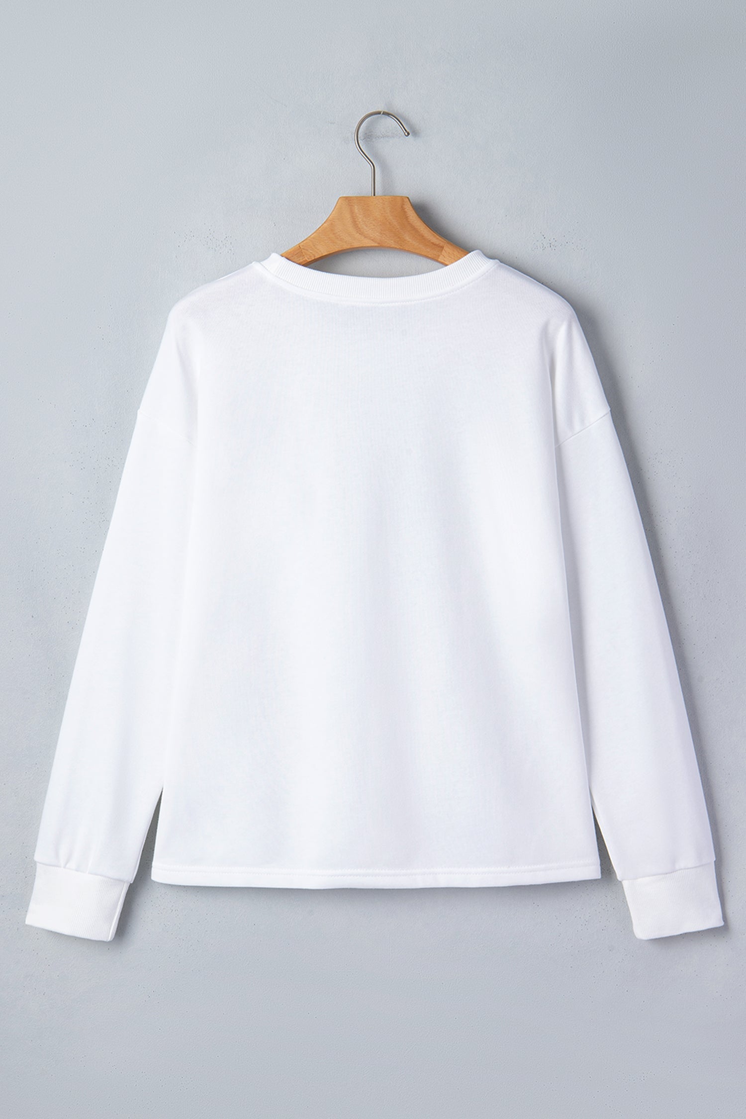 Solid Drop Shoulder Long Sleeve Top