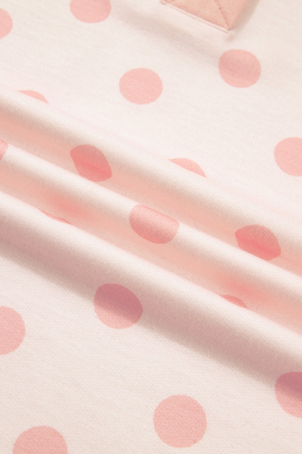 Polka Dot Polo Pullover & Elastic Waist Shorts Set