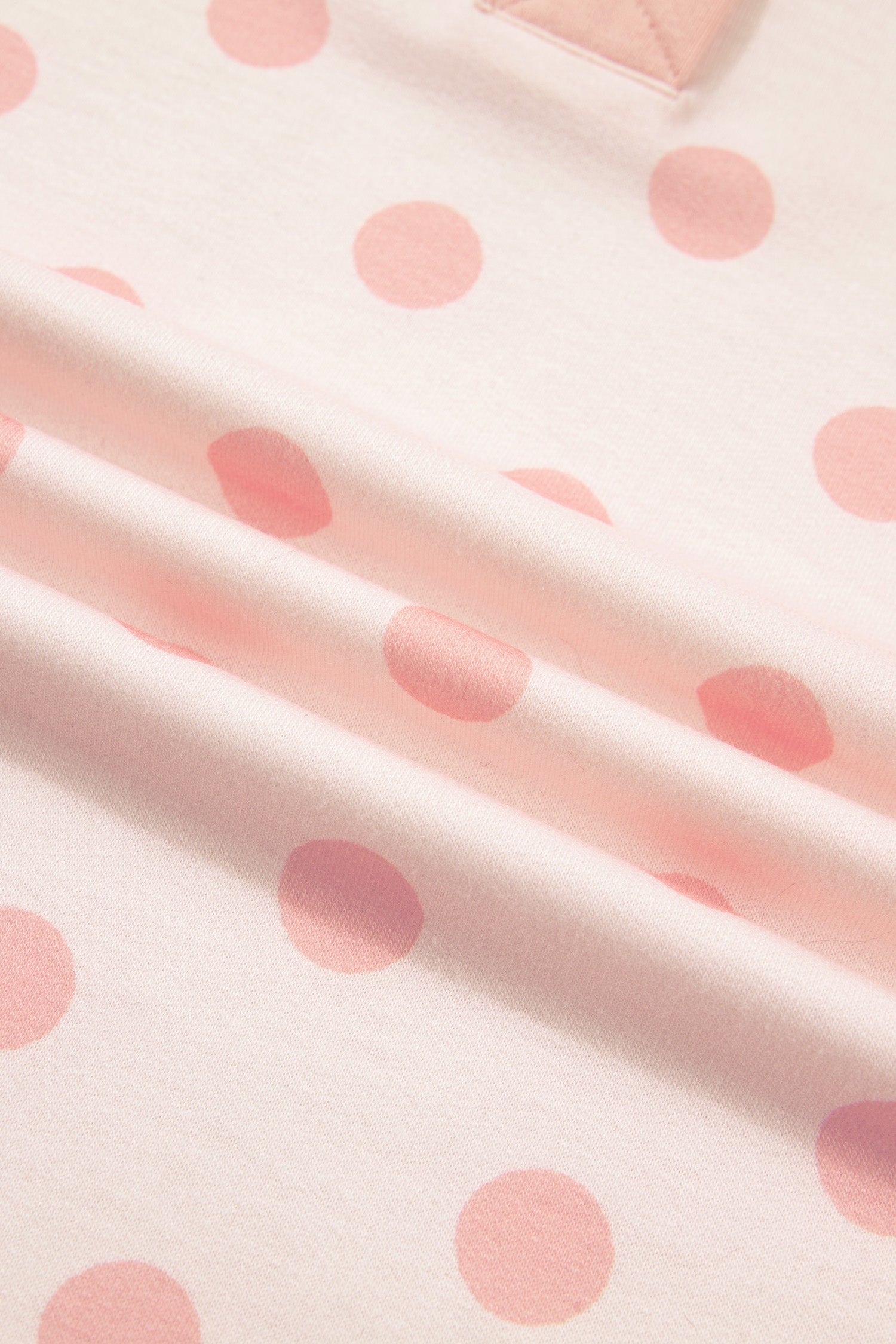 Polka Dot Polo Pullover & Elastic Waist Shorts Set