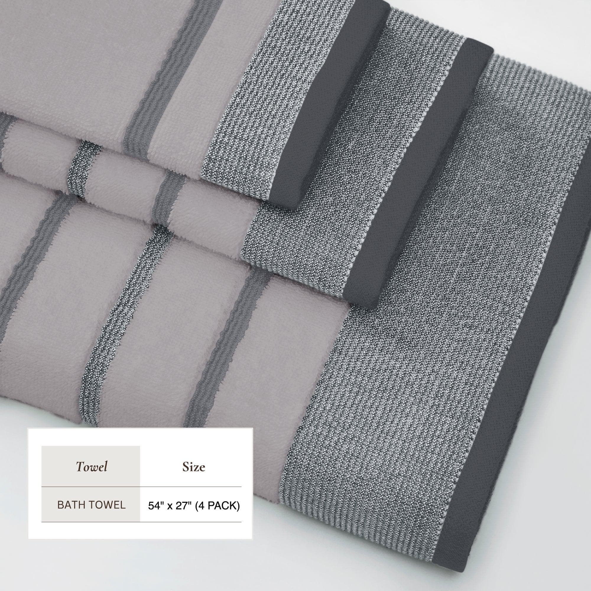 Decorative Cotton Stripe Bath Towel Set - Noelle Collection