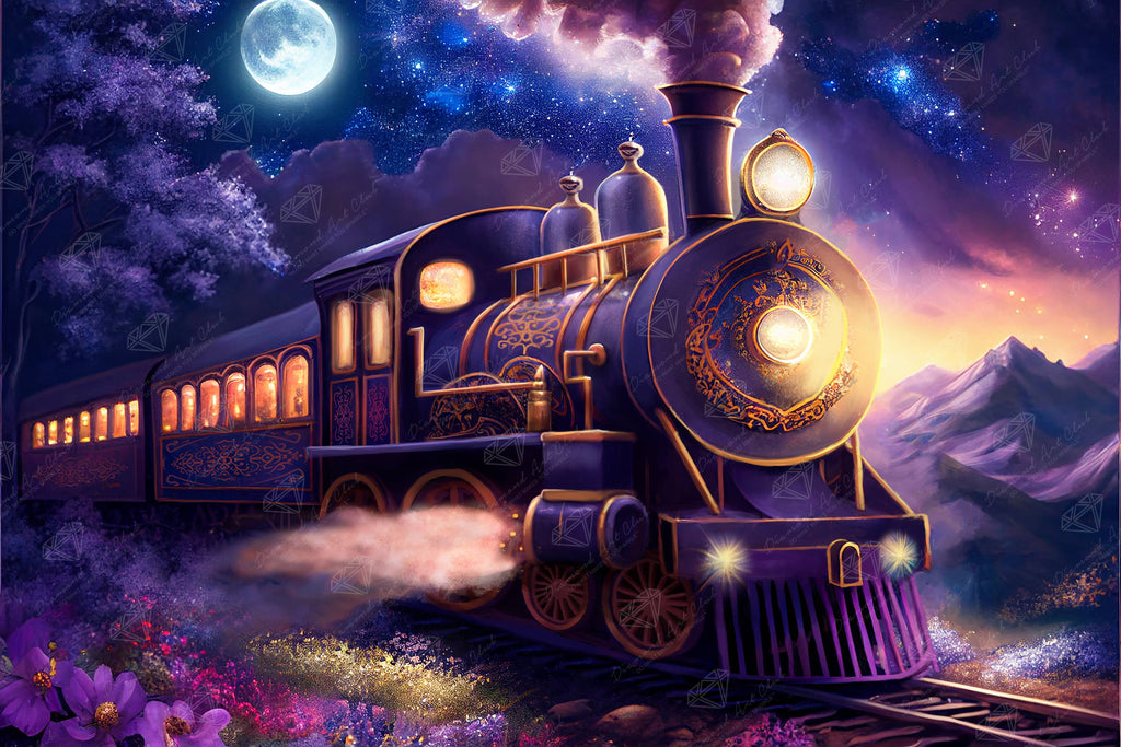 Journey into Dreams Diamond Art Kit – Square Drill Twilight Express by Diamond Art Club