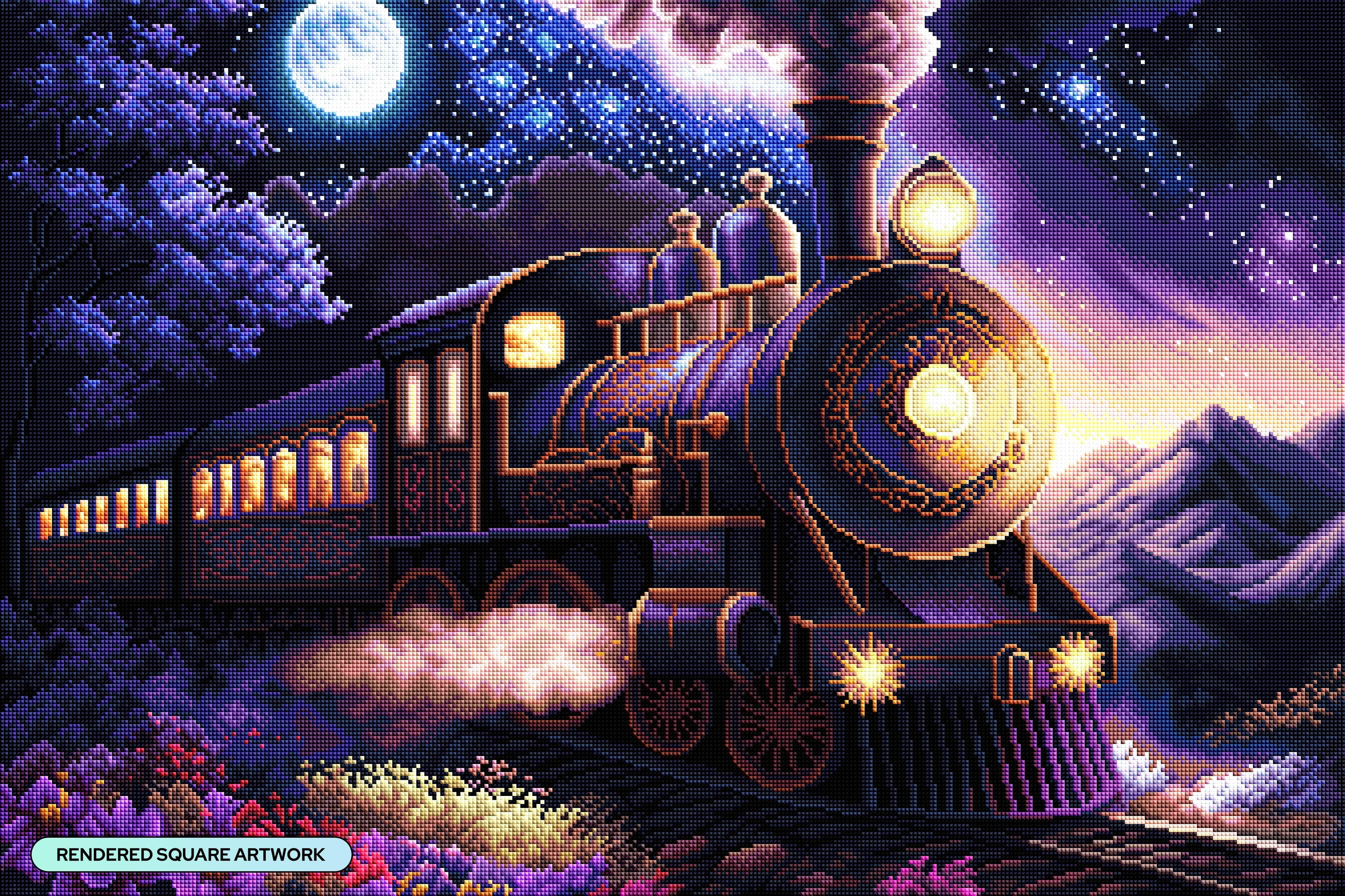 Journey into Dreams Diamond Art Kit – Square Drill Twilight Express by Diamond Art Club