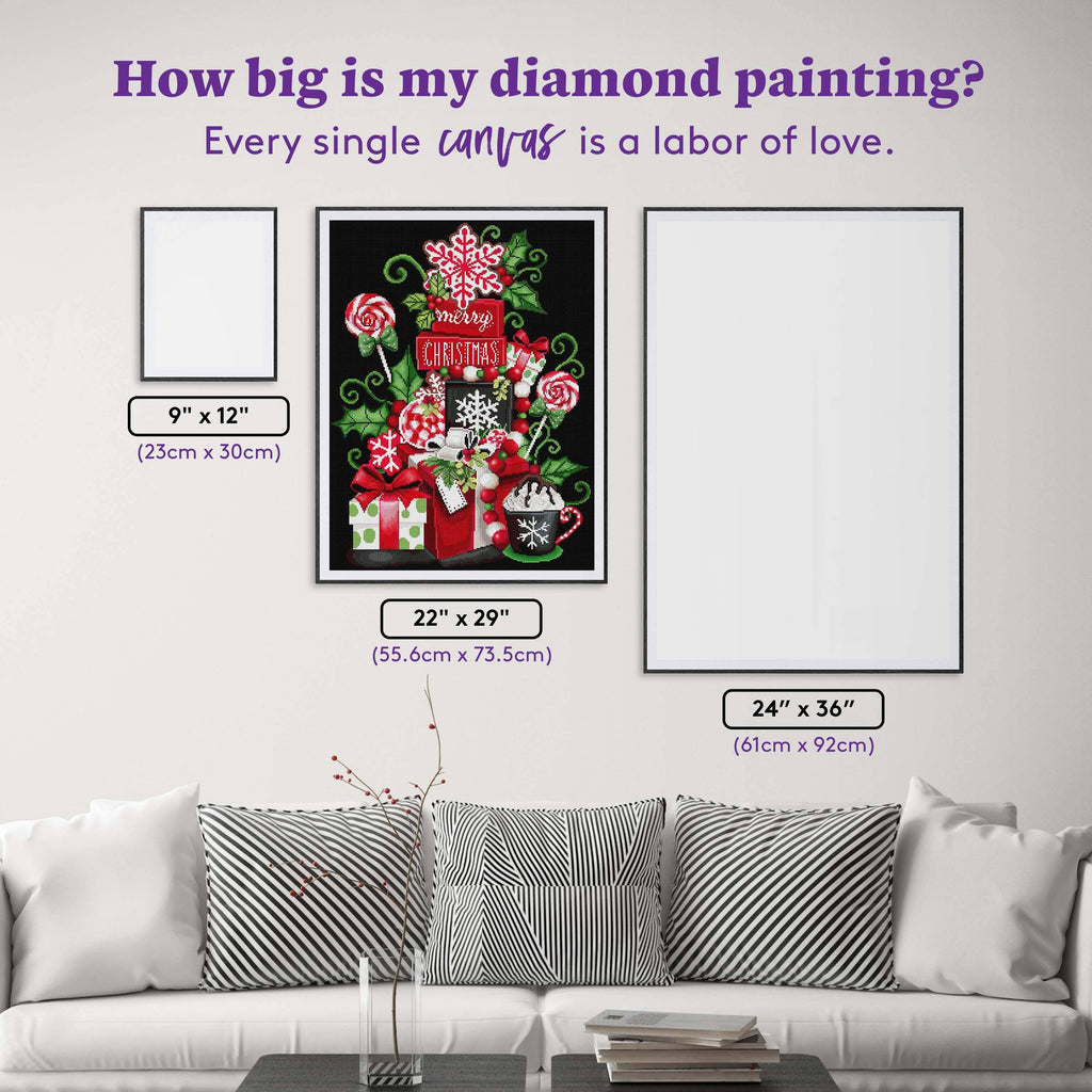 Peppermint Christmas Stack Diamond Art Kit – Round Drill Holiday Treats by Diamond Art Club