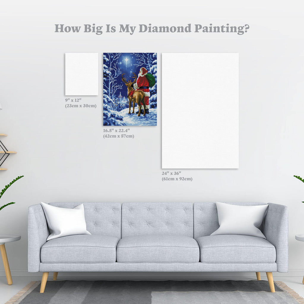 Starry Night Santa Diamond Art Kit – Square Drill Winter Scene by Diamond Art Club