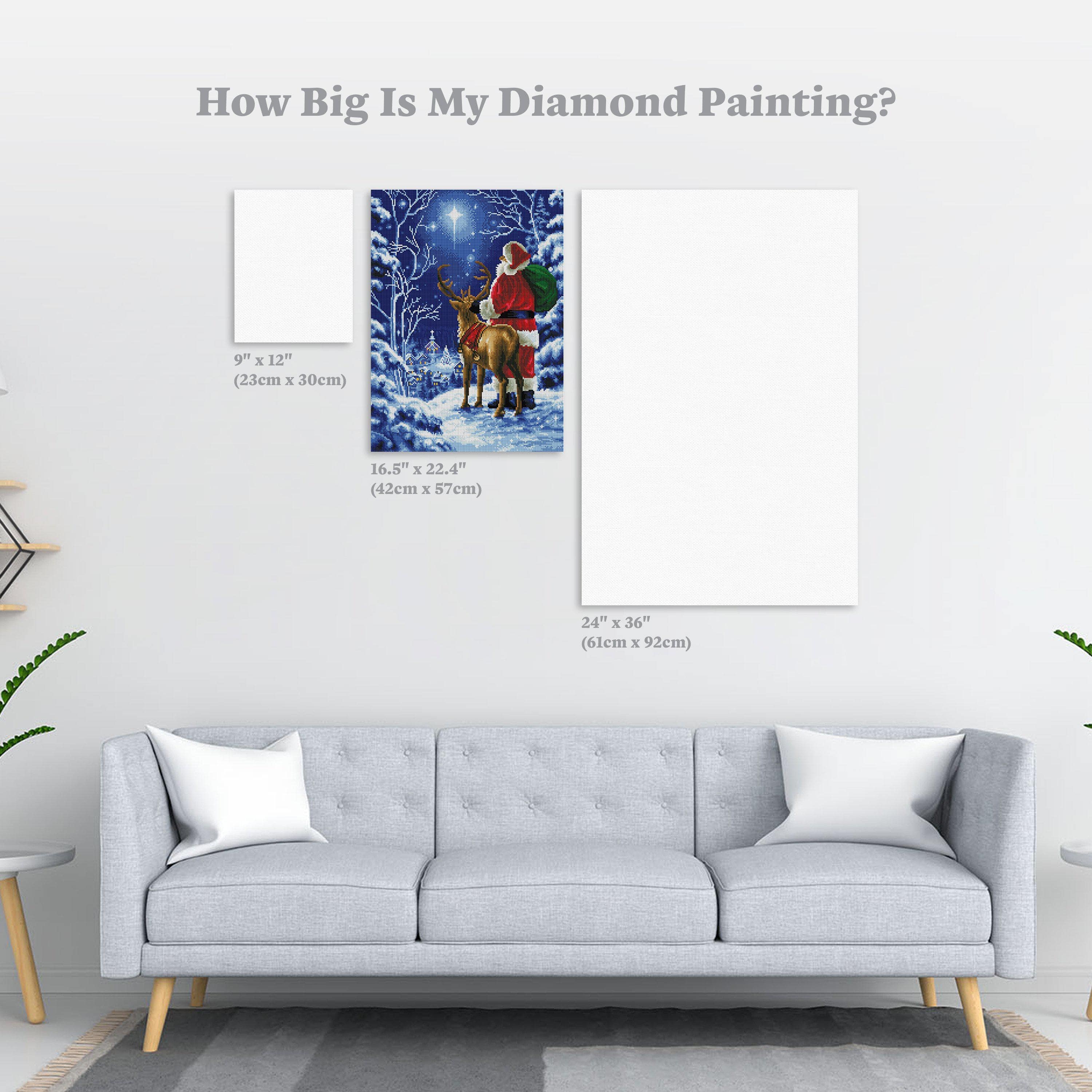 Starry Night Santa Diamond Art Kit – Square Drill Winter Scene by Diamond Art Club