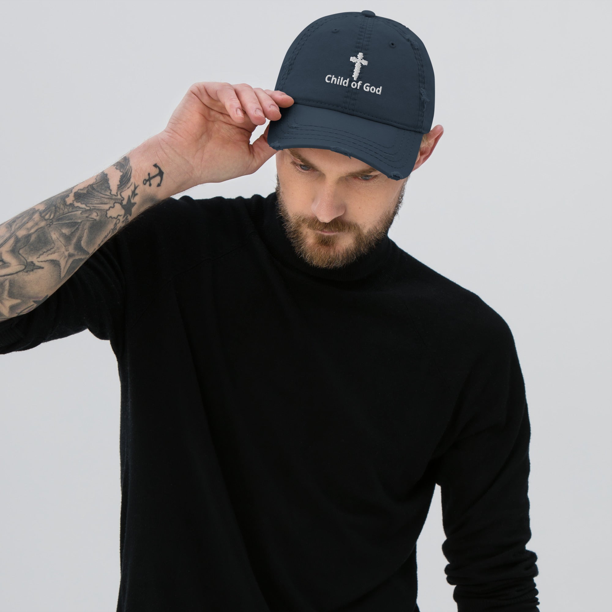 Child of God Distressed Embroidered Dad Hat