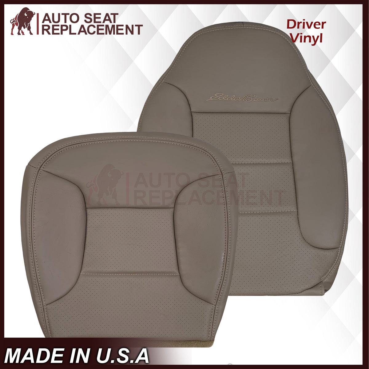 1992 - 1996 Ford Bronco Eddie Bauer Synthetic Leather Seat Cover In Mocha Tan