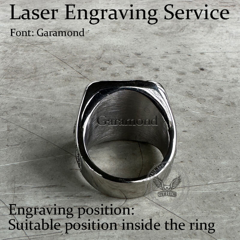 Vintage Grim Reaper Skull Stainless Steel Square Ring