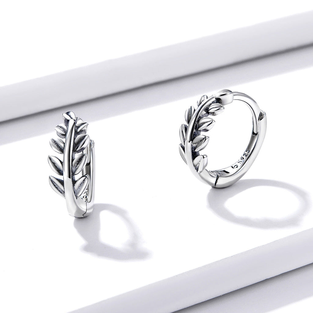 S925 Oxidized Silver Earrings 1.2*0.5cm for Women