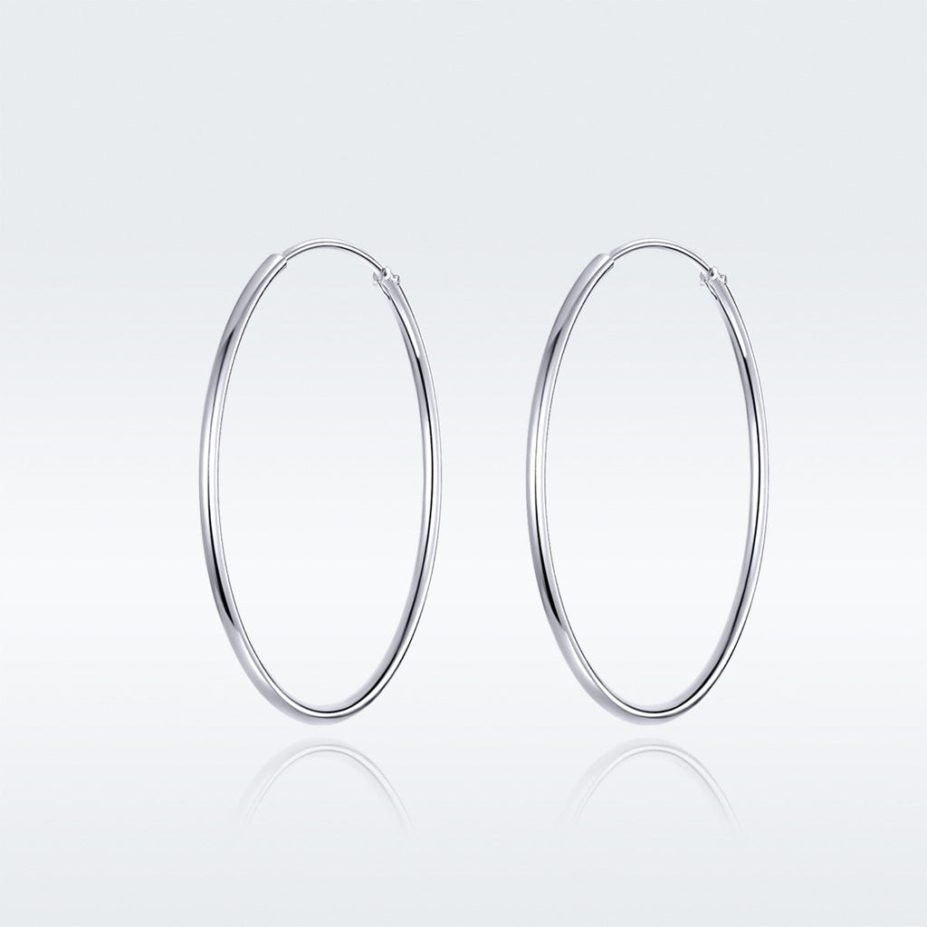925 Sterling Silver Plated Platinum Earrings 3cm for Women