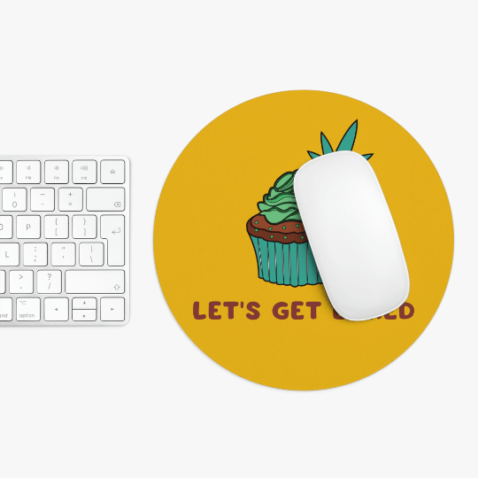 Let's Get Baked Marijuana Yellow Mouse Pad