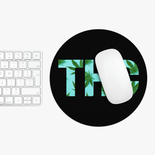 THC Marijuana Black Mouse Pad