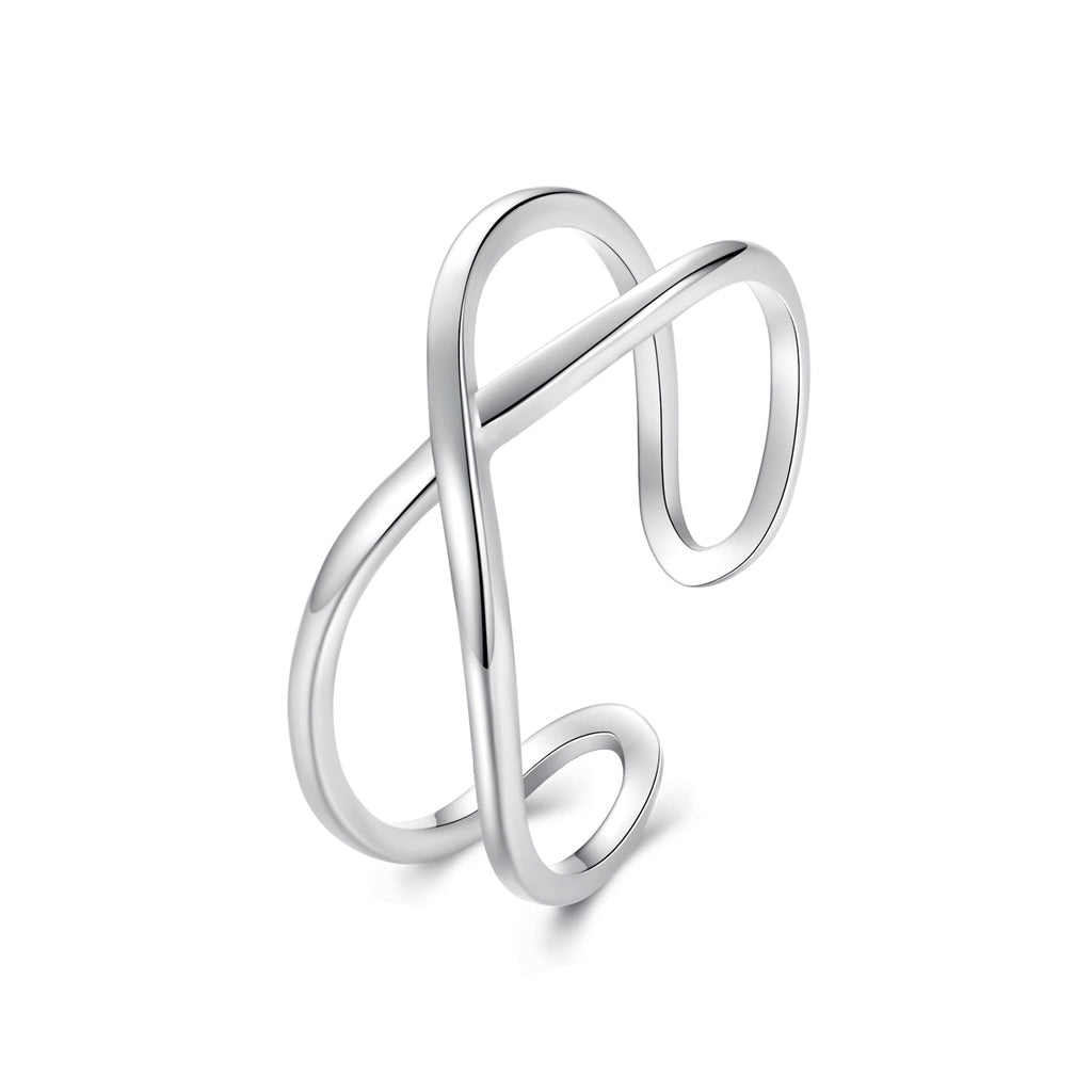 925 Sterling Silver Oxidized 0.7cm Ring for Women