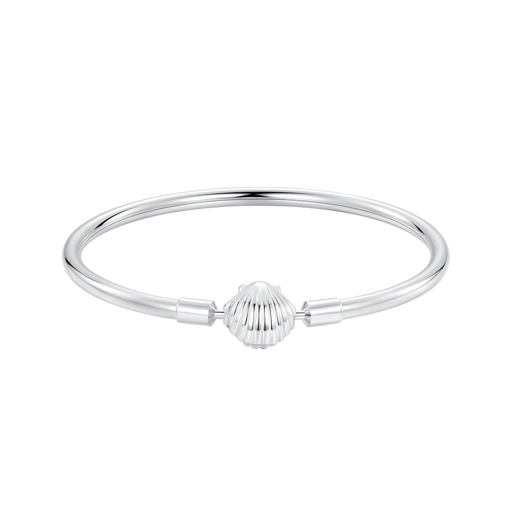925 Sterling Silver White Gold Plated Bracelet 17.0 cm Inner Diameter 55mm for Women