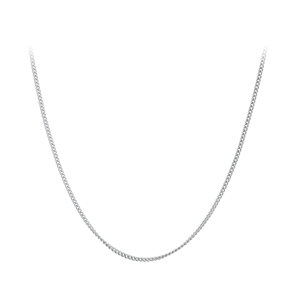 925 Sterling Silver 45S Platinum Plated Necklace for Women - 400mm Length, 0.8mm Thickness
