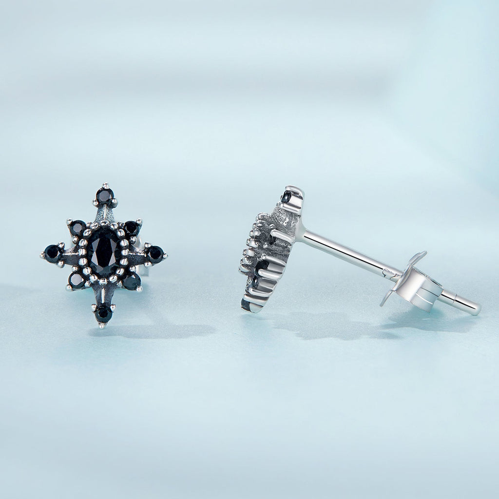 925 Sterling Silver Earrings with Pavé Setting CZ, Size 0.8*0.7cm for Women