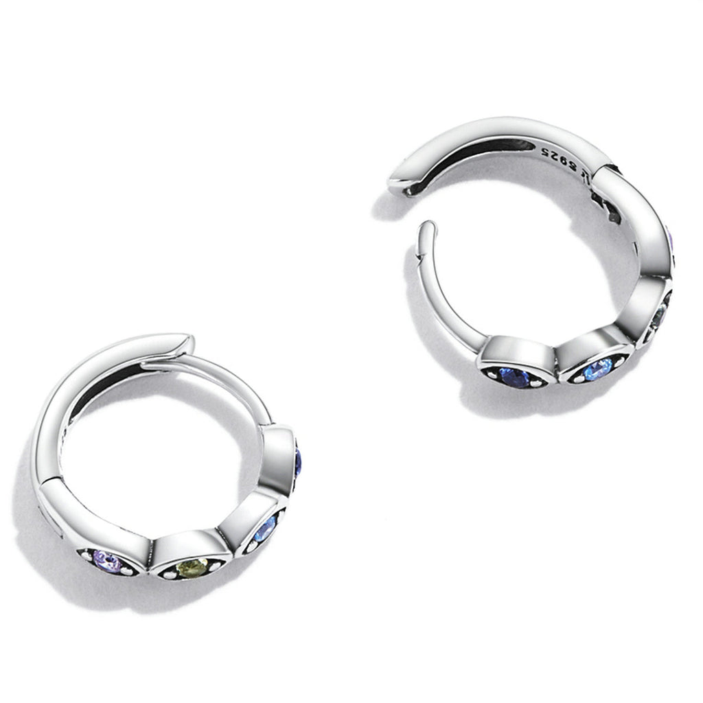 925 Sterling Silver Pavé Setting Earrings with CZ Stone