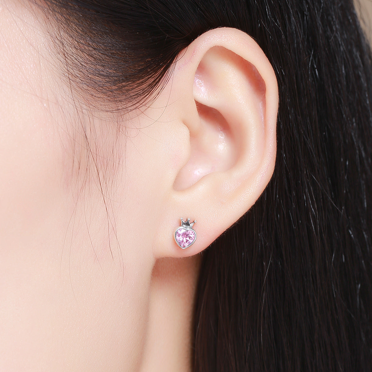 925 Sterling Silver Oxidized Pavé Setting CZ Earrings