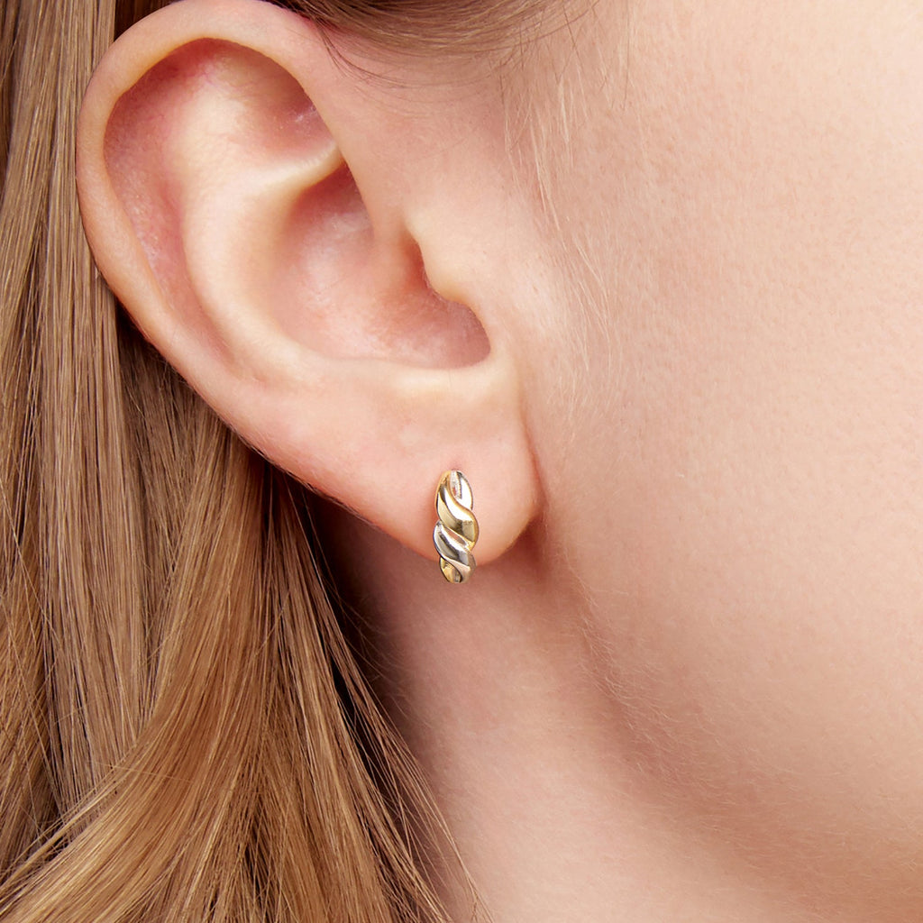 925 Sterling Silver Earrings with Plated White Gold and Gold for Women