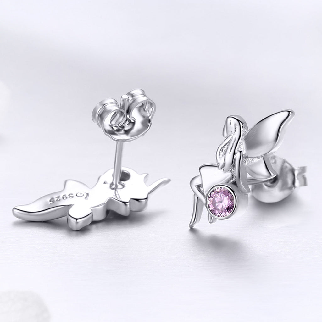 925 Sterling Silver Earrings with Pavé Setting CZ, 1.6*0.7 cm for Women