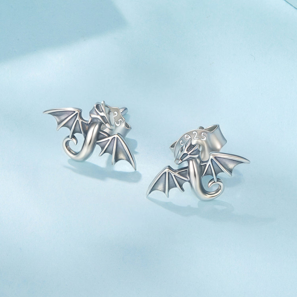 925 Sterling Silver Earrings with Oxidized Finish, 0.7*1.1cm