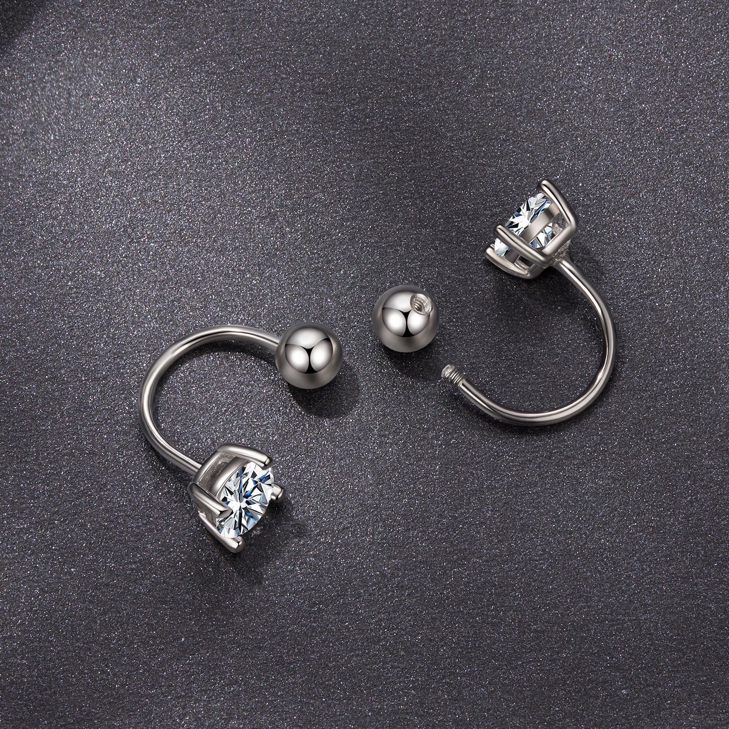 925 Sterling Silver Moissanite 0.1ct Earrings 1.3cm for Women