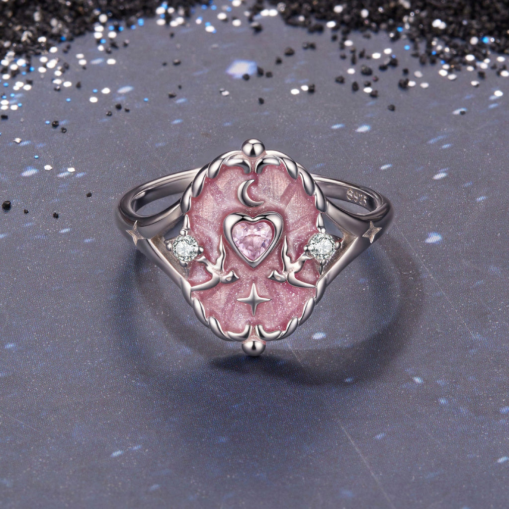 925 Sterling Silver Pendant 0.15cm Enamel CZ Ring for Women