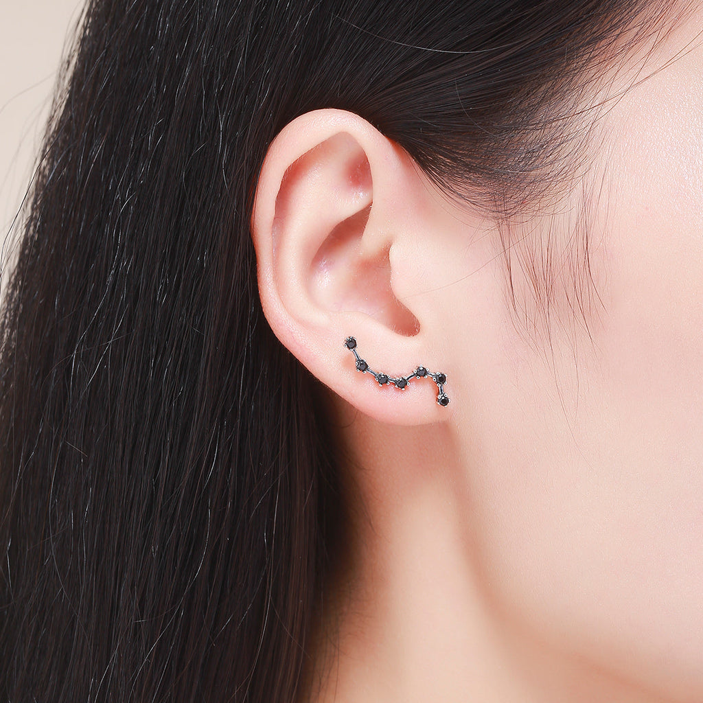 925 Sterling Silver Earrings with Pavé Setting CZ - 2.3cm Height