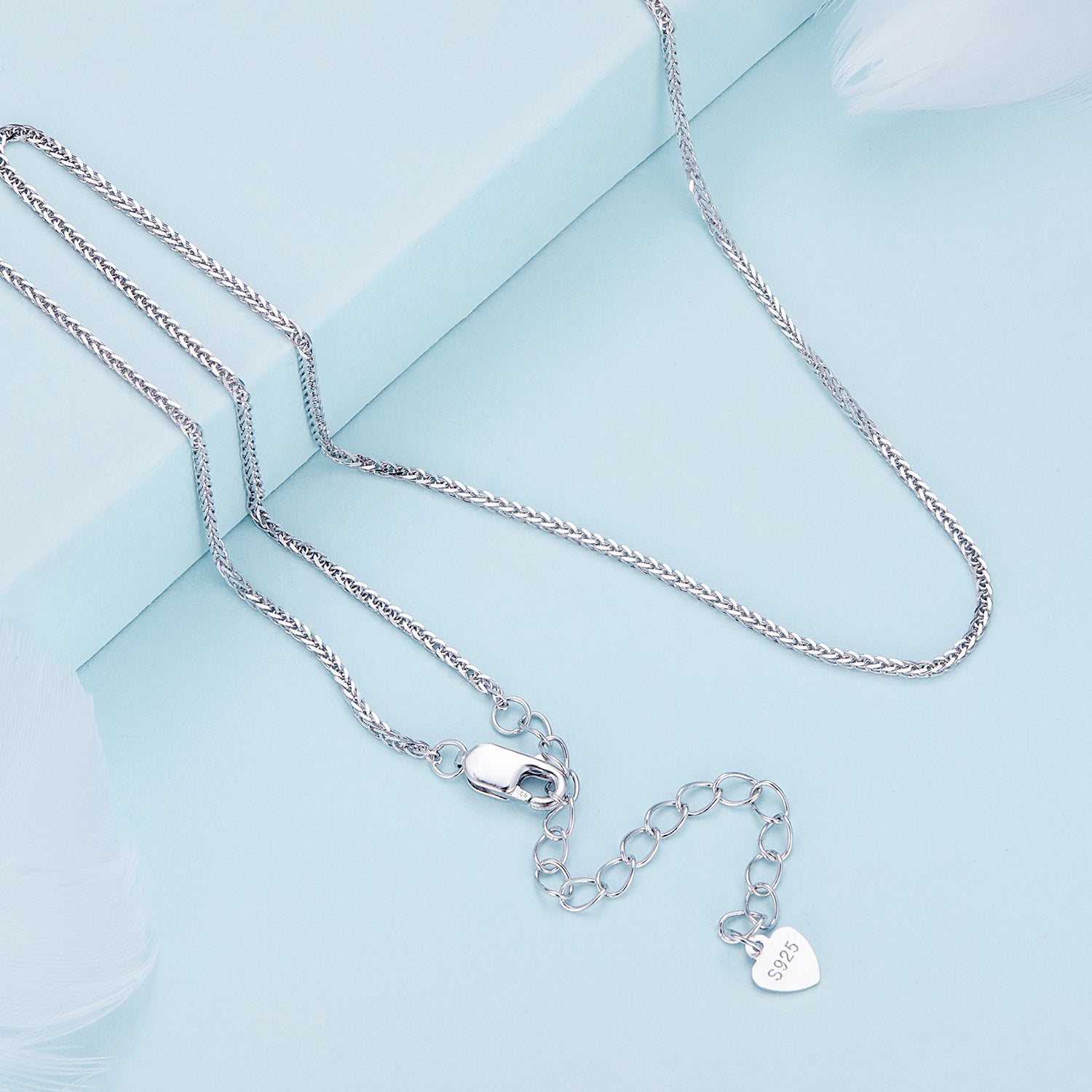925 Sterling Silver Platinum Plated 45cm Chain Length Necklace for Women