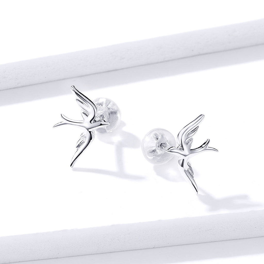 925 Sterling Silver Earrings 0.7*1.2cm for Women