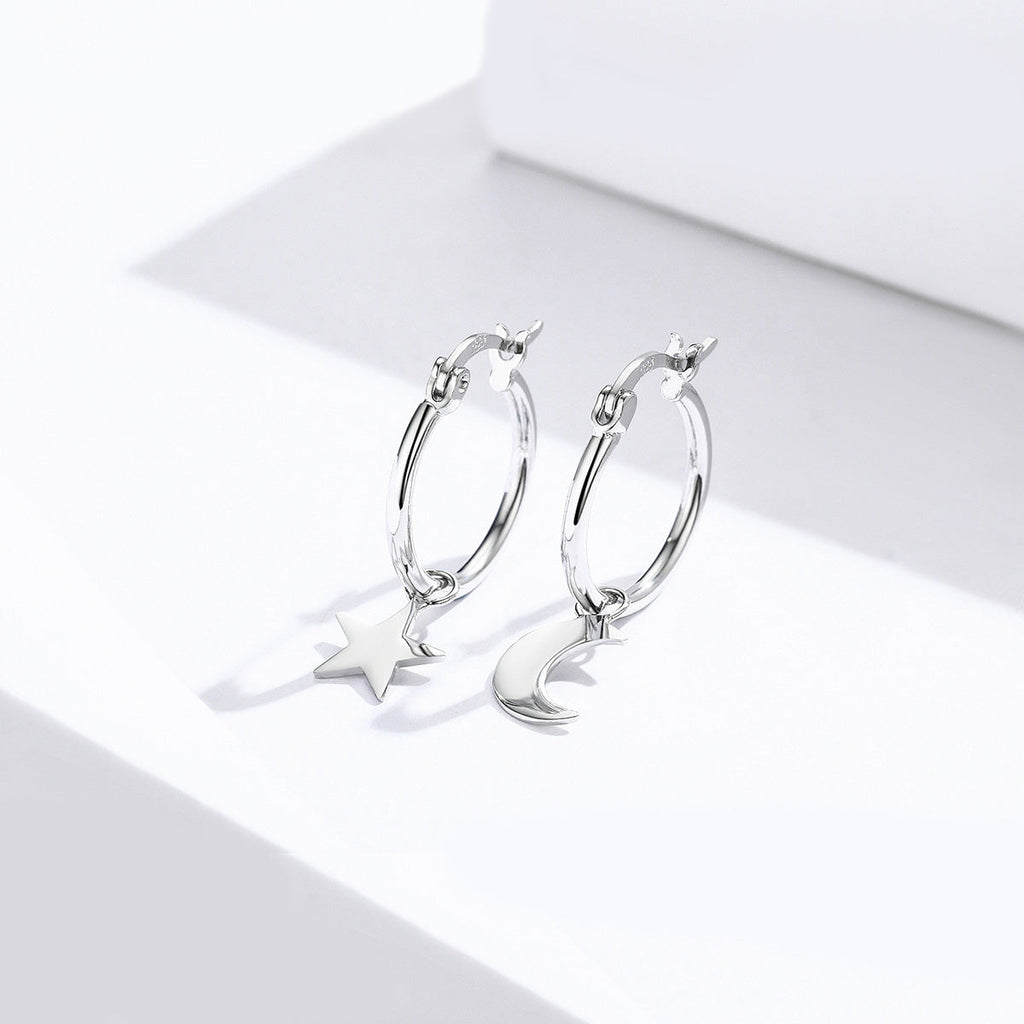 925 Sterling Silver Earrings 2.6x0.7cm for Women