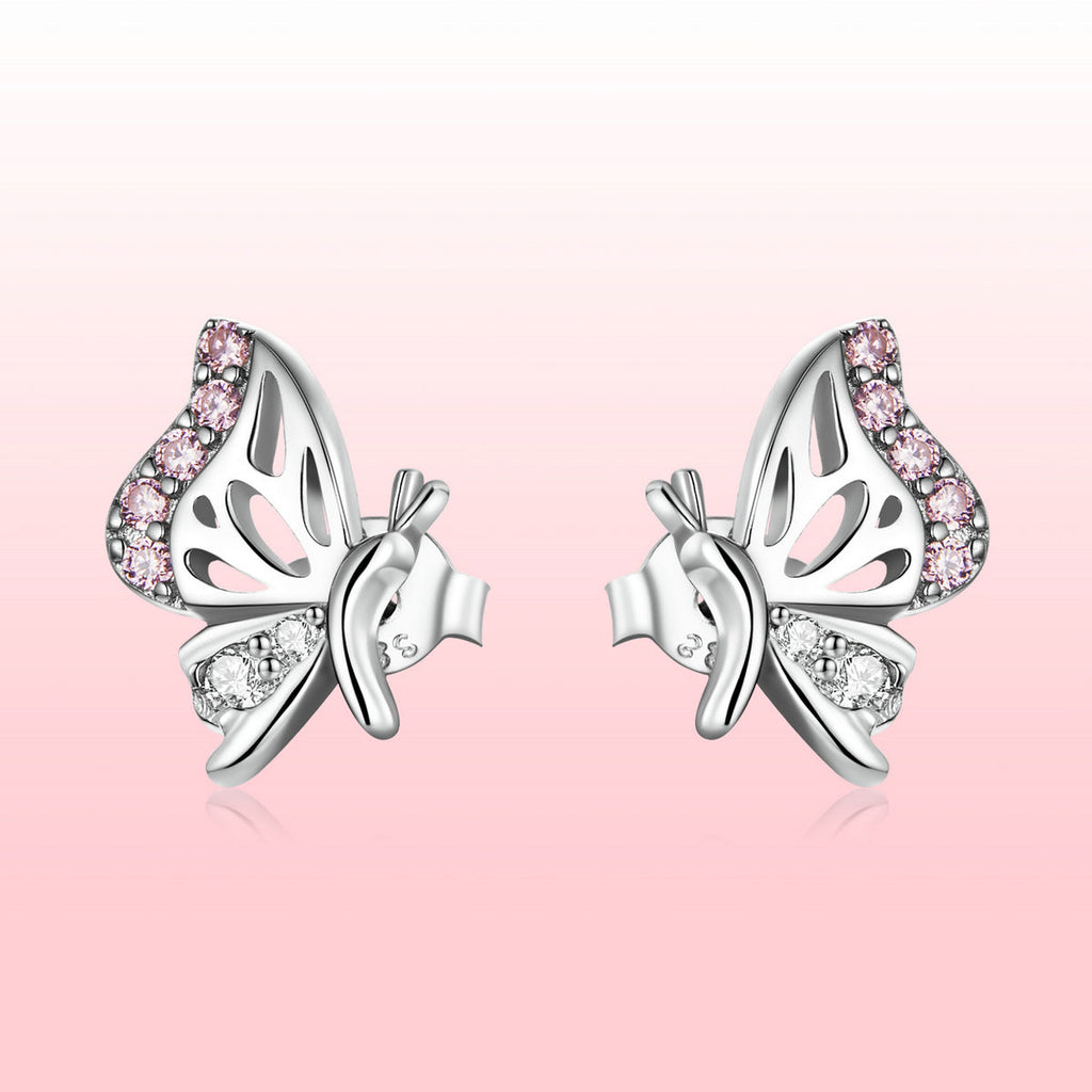 925 Sterling Silver Earrings with CZ in Pavé Setting