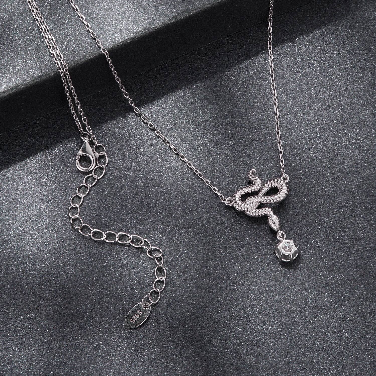 925 Sterling Silver Moissanite 0.50 Carat Necklace with CZ Pavé Setting in White Gold, 40+5cm for Women