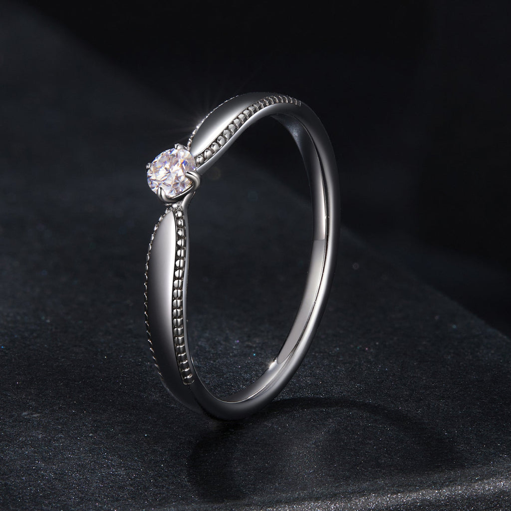 925 Sterling Silver Moissanite Ring Size 6 for Women