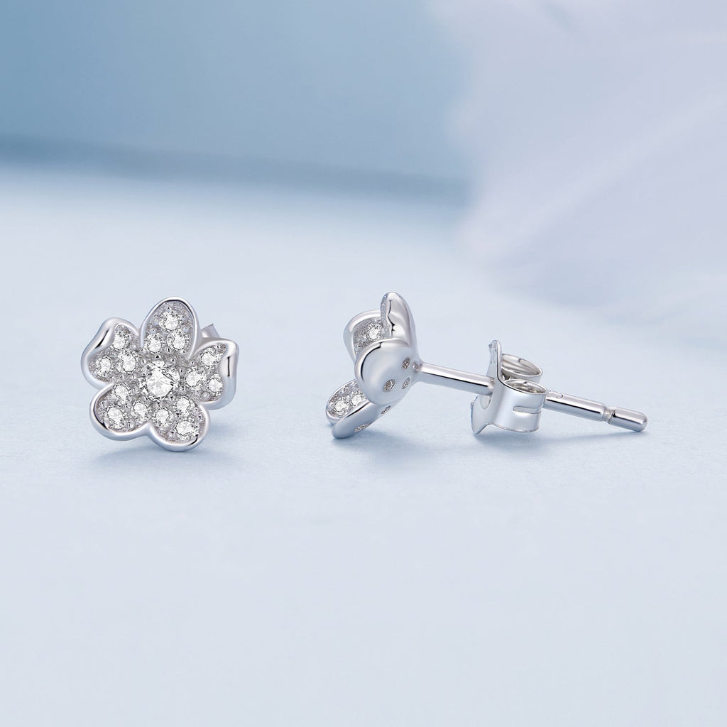 S925 Sterling Silver Pavé Setting CZ Earrings