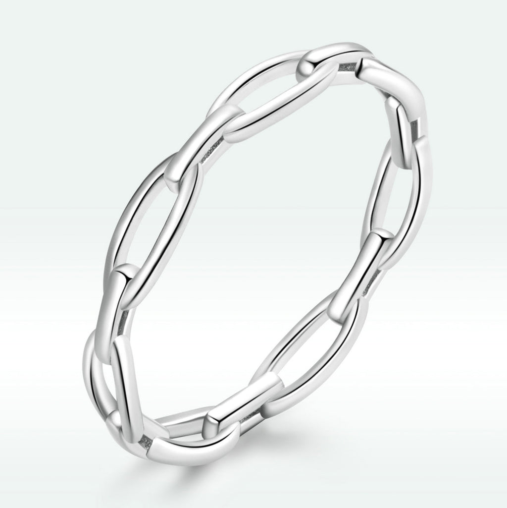 925 Sterling Silver 0.3cm Platinum Plated Ring