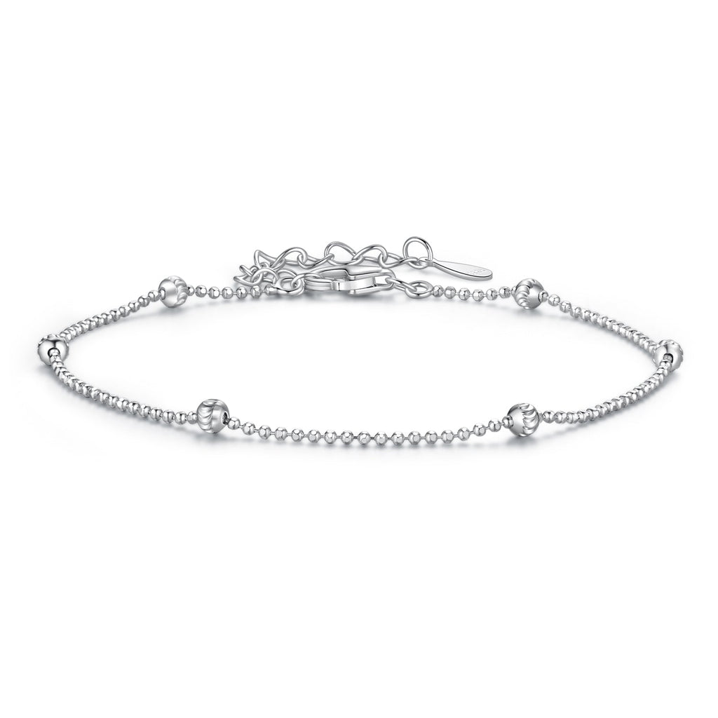 925 Sterling Silver & Plated White Gold Bracelet with Adjustable Length