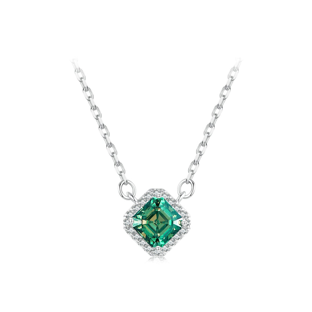 925 Sterling Silver 0.6 Carat Moissanite Pendant Necklace for Women
