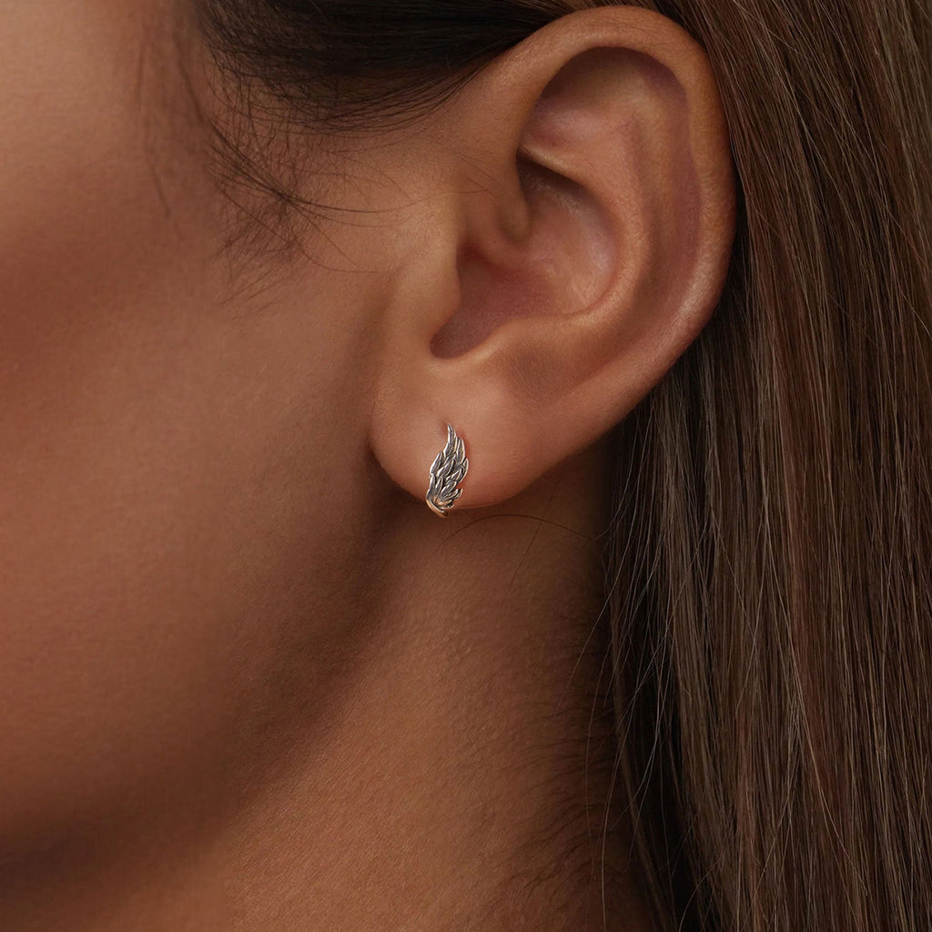 925 Sterling Silver Earrings with Oxidized Finish, 1.3x0.5cm for Women