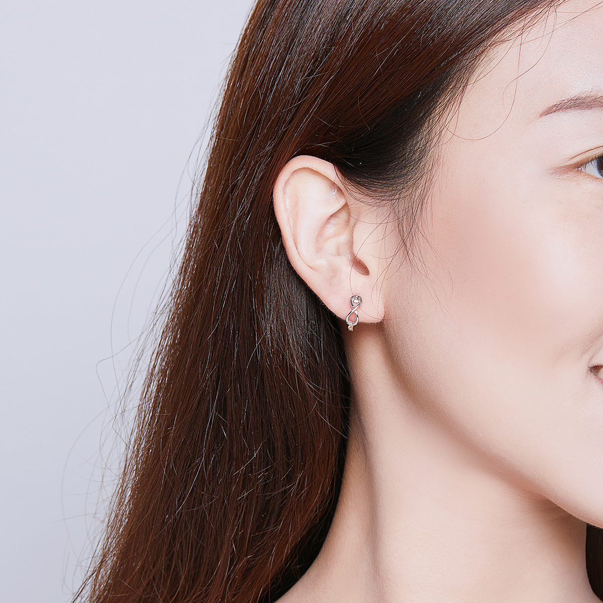 925 Sterling Silver Earrings - 1.2*0.4cm, Platinum Plated for Women