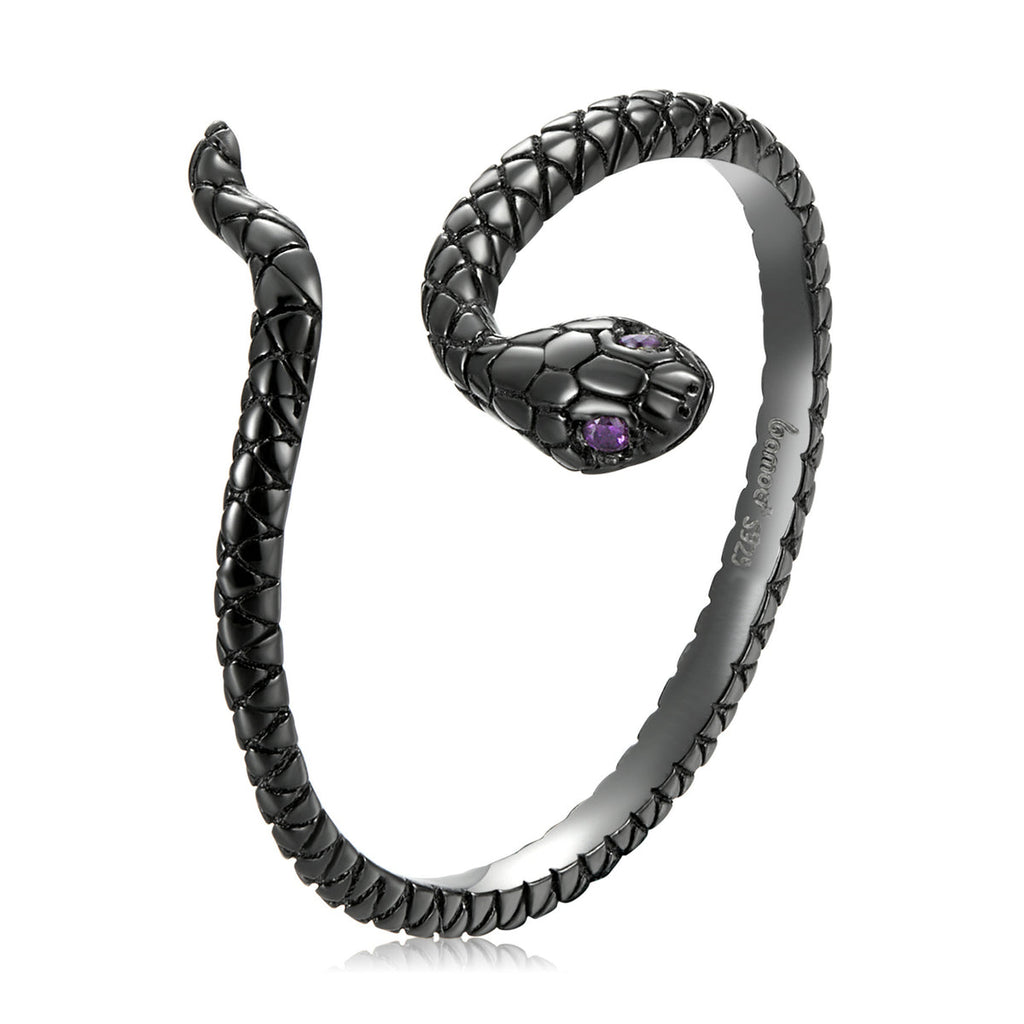 S925 Sterling Silver Black Gold Plated Pavé Setting CZ Ring