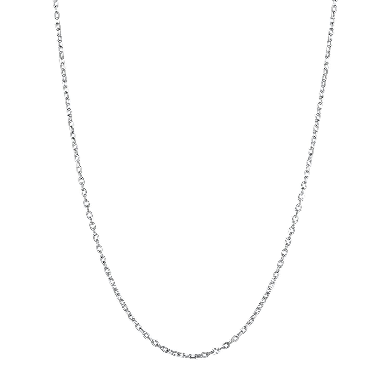 925 Sterling Silver Plated Platinum 45cm + 5cm Necklace for Women