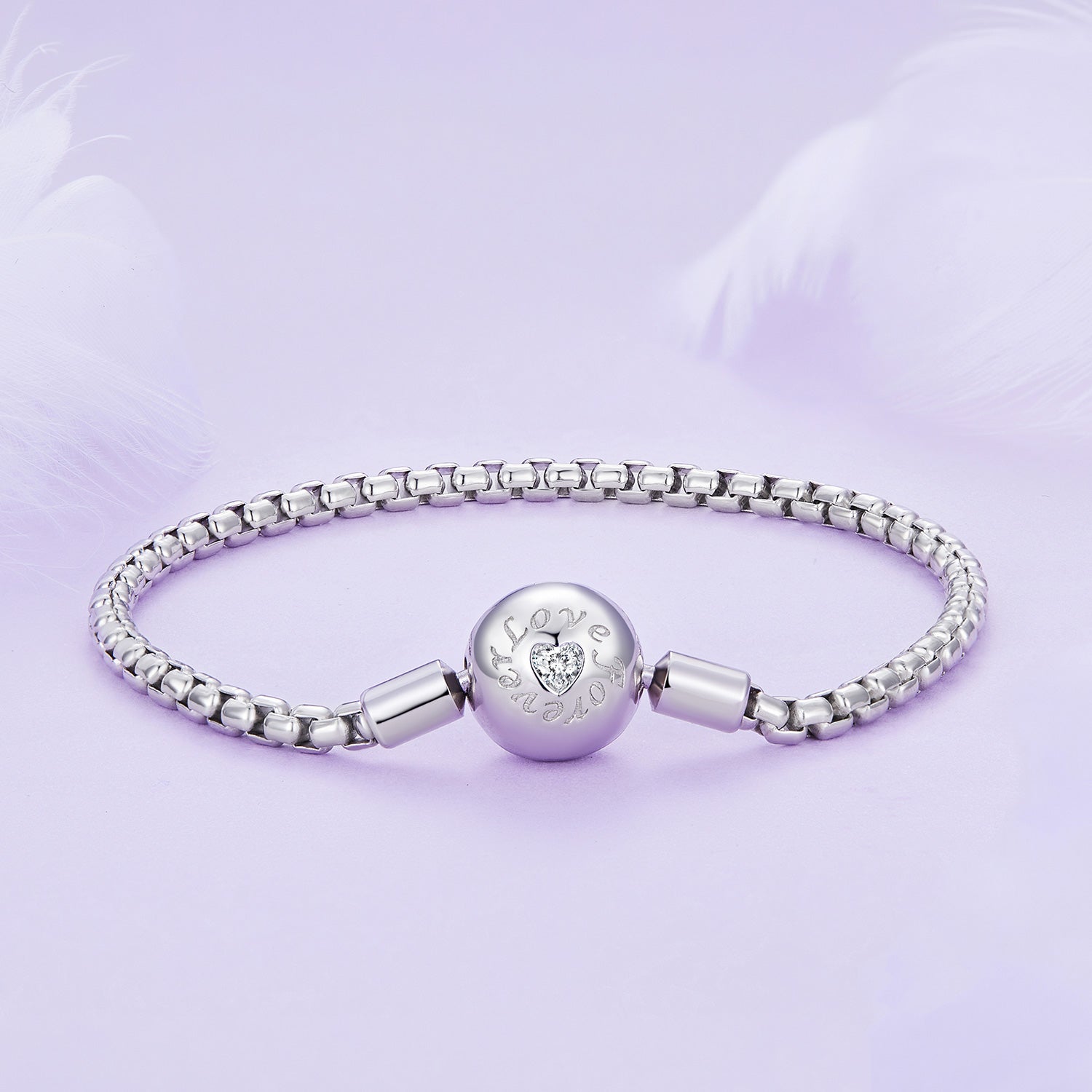 925 Sterling Silver Bracelet 19cm with CZ Stones for Women