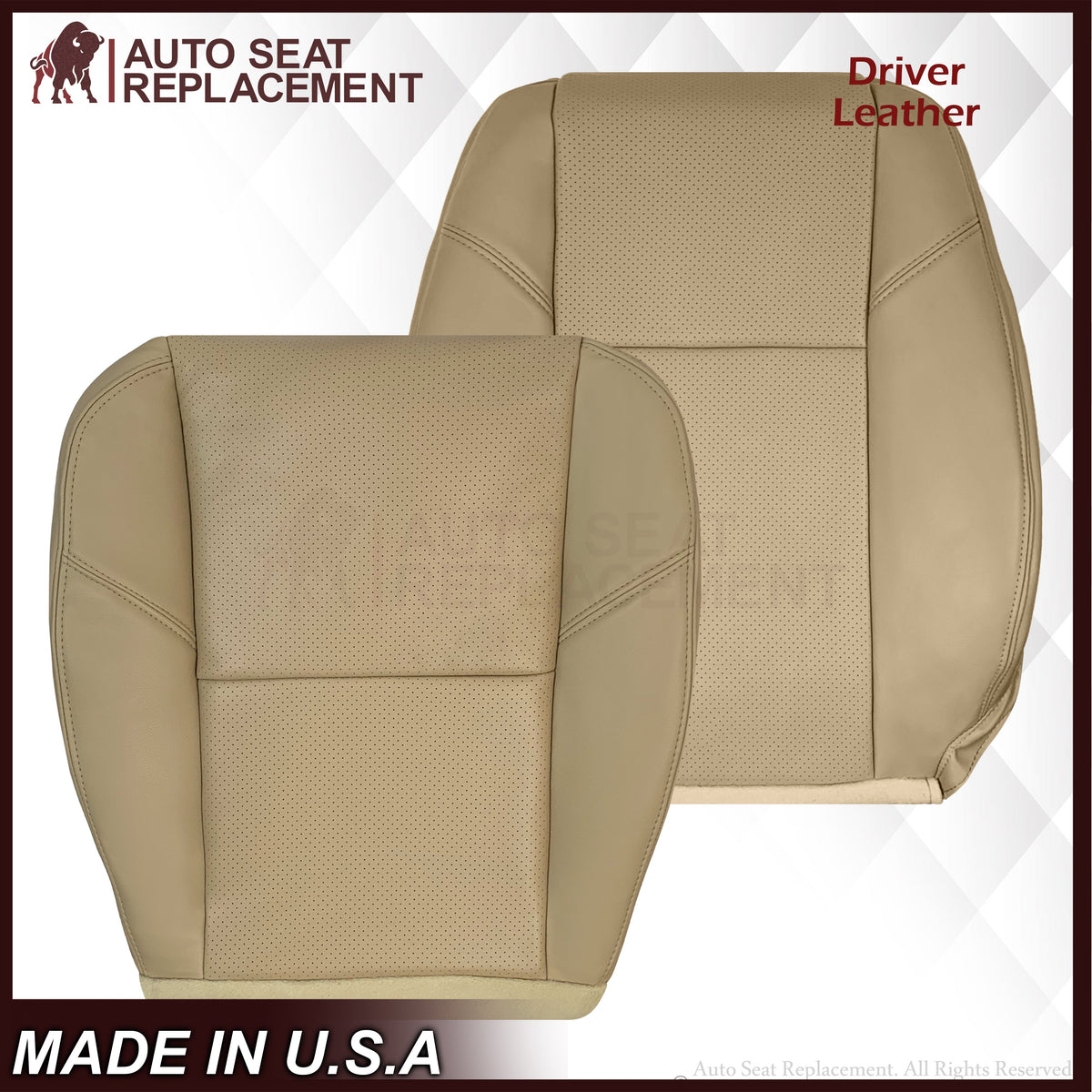 2009-2014 Cadillac Escalade Perforated Seat Cover in Light Cashmere Tan: Choose From Variation