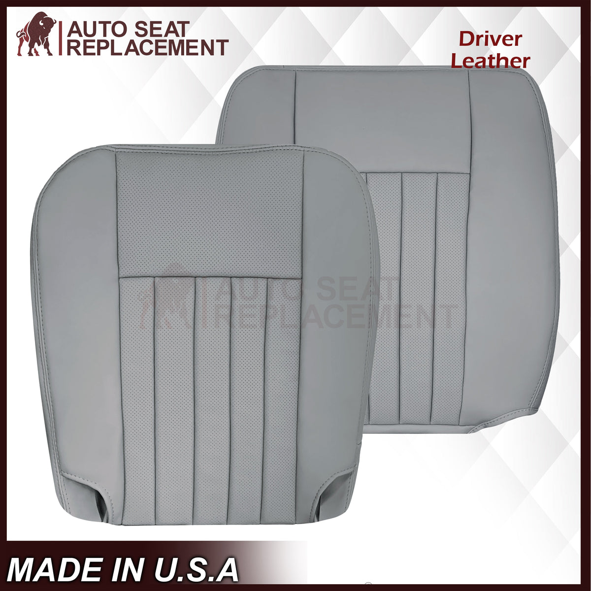 2003 2004 Lincoln Navigator Replacement Seat Covers in Gray: Choose Genuine Leather or Vinyl